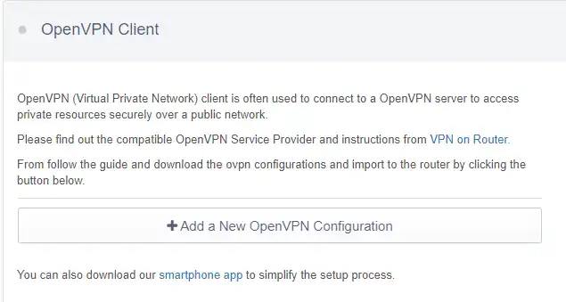 add the openvpn configuration file